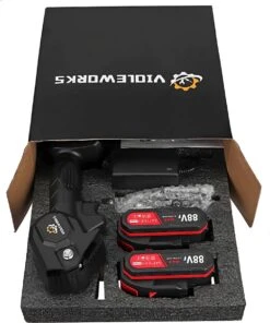 Violeworks® Accu Kettingzaag - Snoeizaag - Mini Kettingzaag - Handkettingzaag - Ook Voor Makita - Elektrische Kettingzaag - Elektrische Snoeischaar - Op Batterij - 2900 MAh - 1080W - 88V -Tuingereedschap Winkel 1000x1200