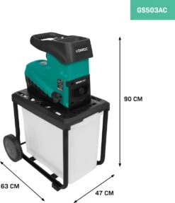 VONROC Stille Hakselaar/Shredder 2800W – Voor Takken Tot Ø45mm – Incl. 60L Opvangbak & Duwstok -Tuingereedschap Winkel 1034x1200