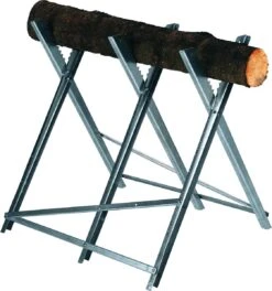 Einhell-kettingzaagstandaard (max. 150 Kg - Verzinkte Metalen Hoekprofielen - Extra Dwarsbalken - Tanden Voorkomen Verdraaiing Van Het Hout - 3 Werkhoogtes - Inklapbaar) -Tuingereedschap Winkel 1121x1200