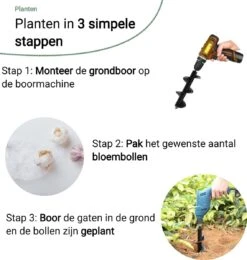 MaatWorkz - Grondboor - 25 CM - Boormachine - Bollenplanter - Moestuin - Palenboor - Boor - Tuin -Tuingereedschap Winkel 1138x1200