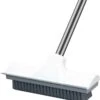 Synx Tools Luiwagen Borstel 2-in-1 Trekker - Badkamer Borstel Vloertrekker Met Steel Schrobborstel - Harde Borstelharen - Vloerwisser Badkamer - Met Telescopische Steel