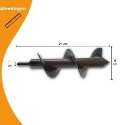 Grondboor Voor Boormachine - 8x25 Cm - Zwart -Tuingereedschap Winkel 1154x1200