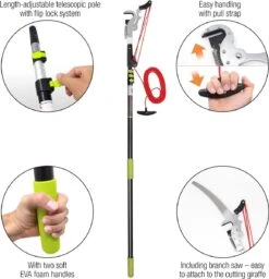 Iceberk Snoeischaar + Snoeizaag (1,45 - 3,70 M) - Telescopische Snoeischaar Voor Het Snoeien Van Bomen En Dichte Struiken Zonder Ladder -Tuingereedschap Winkel 1157x1200 4