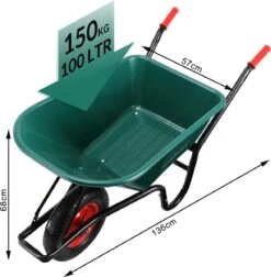 Gardebruk Kruiwagen 100 L - Kunststof Kuip – Tot 150KG Groen 18 Gardebruk Kruiwagen 100 L - Kunststof Kuip – Tot 150KG Groen -Tuingereedschap Winkel 1176x1200 4