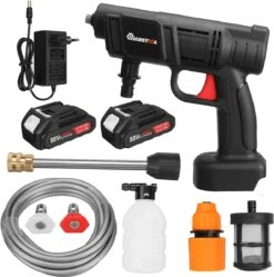 Merkloos Elektrische Accu-Hogedrukreiniger - 1.2mpa - Multifunctioneel Mondstuk - Draagbaar Oplaadbaar Snoerloos - Reinigingsspuitpistool - Met Rijke Accessoires - Voor Auto, Tuin, Terras, Raam - Zwart -Tuingereedschap Winkel 1189x1200 4