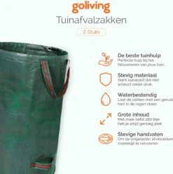 Goliving Tuinafvalzak - Set Van 2- Tuinafvalzakken Opvouwbaar - Tuinzak - Tuinafvalemmer - 2x 280 Liter - Groen 12 Goliving Tuinafvalzak - Set Van 2- Tuinafvalzakken Opvouwbaar - Tuinzak - Tuinafvalemmer - 2x 280 Liter - Groen -Tuingereedschap Winkel 1195x1200 3