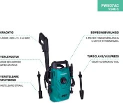 VONROC Hogedrukreiniger V14C-1 - 1400W – 110 Bar – 390 L/h – Compact - Incl. 5m Slang, Spuitstukken En Accessoires 9 VONROC Hogedrukreiniger V14C-1 - 1400W – 110 Bar – 390 L/h – Compact - Incl. 5m Slang, Spuitstukken En Accessoires -Tuingereedschap Winkel 1200x1008 1