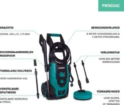 VONROC Hogedrukreiniger V22-2 2200W – 170 Bar – 450 L/h – Incl. 8m Slang, Terrasreiniger, Reinigingstank En Meer -Tuingereedschap Winkel 1200x1027 1