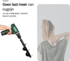 MaatWorkz - Grondboor - 25 CM - Boormachine - Bollenplanter - Moestuin - Palenboor - Boor - Tuin -Tuingereedschap Winkel 1200x1045