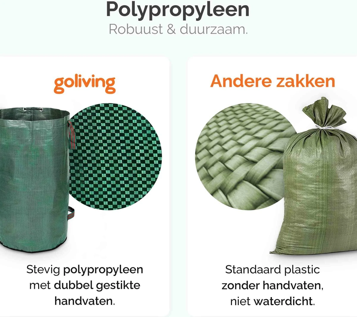 Goliving Tuinafvalzak - Set Van 2- Tuinafvalzakken Opvouwbaar - Tuinzak - Tuinafvalemmer - 2x 280 Liter - Groen 3 Goliving Tuinafvalzak - Set Van 2- Tuinafvalzakken Opvouwbaar - Tuinzak - Tuinafvalemmer - 2x 280 Liter - Groen - Afbeelding 3