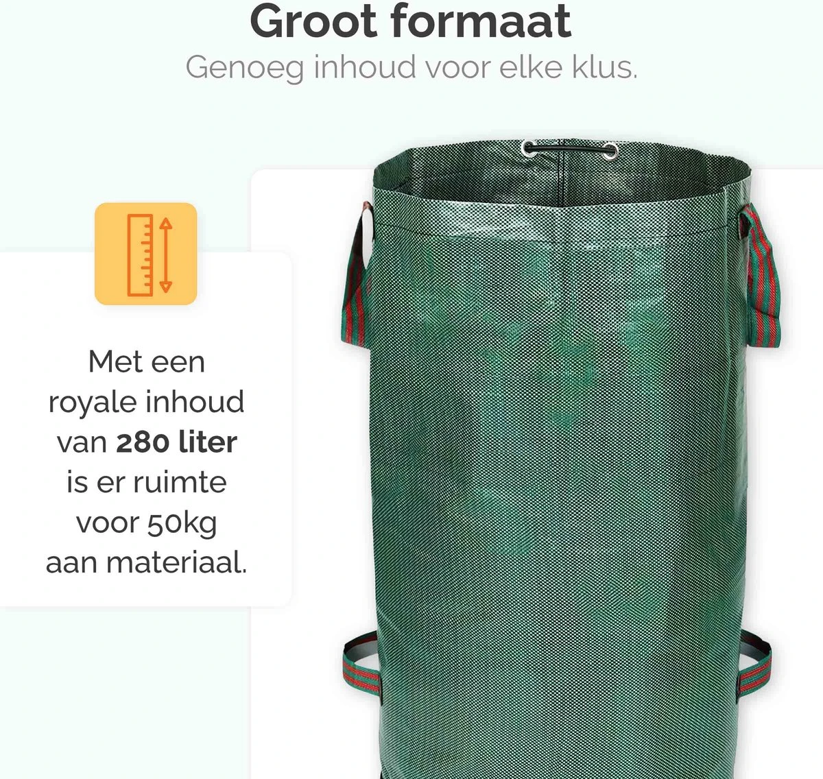 Goliving Tuinafvalzak - Set Van 2- Tuinafvalzakken Opvouwbaar - Tuinzak - Tuinafvalemmer - 2x 280 Liter - Groen 4 Goliving Tuinafvalzak - Set Van 2- Tuinafvalzakken Opvouwbaar - Tuinzak - Tuinafvalemmer - 2x 280 Liter - Groen - Afbeelding 4