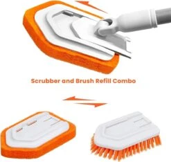 Merkloos Vloerschrobber - Bad Tegel Borstel Scrubber - Met 107cm Verstelbaar Lange - Voor Reiniging Badkamer Keuken Keramische Tegel - Oranje -Moederdag Cadeautje -Tuingereedschap Winkel 1200x1138 1