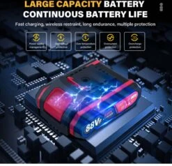 Violeworks® Accu Kettingzaag - Snoeizaag - Mini Kettingzaag - Handkettingzaag - Ook Voor Makita - Elektrische Kettingzaag - Elektrische Snoeischaar - Op Batterij - 2900 MAh - 1080W - 88V -Tuingereedschap Winkel 1200x1156