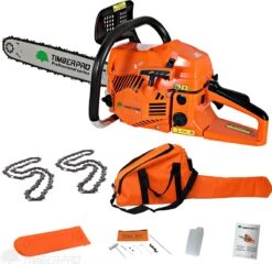 TIMBERPRO - Kettingzaag – Benzine - 62 Cc - Zwaardlengte 50 Cm - Transportzak - 2e Ketting -Tuingereedschap Winkel 1200x1165 1