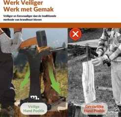 Miseru Houtklover – Zonder Bijl – No Axe – HANDMADE In Holland Houtsplijter – Houtkliever – Houtklover Voor Aanmaakhout – Ook Voor Stammen - Metaal -Tuingereedschap Winkel 1200x1168