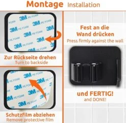 BOTC Bezemhouder - 4 Stuks - RVS - Bezem Ophangsysteem - Bezem Houder - Tuingereedschap - Zwart -Tuingereedschap Winkel 1200x1170 2