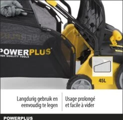 Powerplus POWXG7516 Elektrische Verticuteermachine - Mos Verwijderaar - 1800W - 360mm Maaibreedte- 45L Opvangbak - Incl. Gazonbeluchter/grasbeluchter -Tuingereedschap Winkel 1200x1177 2