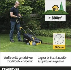 Powerplus POWXG7516 Elektrische Verticuteermachine - Mos Verwijderaar - 1800W - 360mm Maaibreedte- 45L Opvangbak - Incl. Gazonbeluchter/grasbeluchter -Tuingereedschap Winkel 1200x1177 3