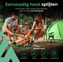 Lighted Lifestyle™| Houtklover Voor Aanmaakhout Incl. Kloofhamer - Houtsplijter - Houtkliever - Snel Haardhout - Gietijzer - Incl. Schroeven -Tuingereedschap Winkel 1200x1179