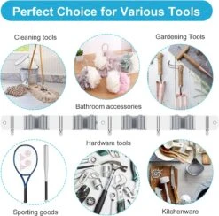 BOTC Bezemhouder - 5 Houders 6 Haken Bezem Ophangsysteem - Zeflklevend - Opbergsysteem - Ophanghaken - Tuingereedschap - Gereedschap Opbergen -Tuingereedschap Winkel 1200x1186