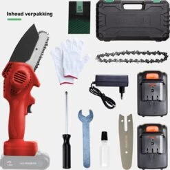 Mardin Mini Kettingzaag - Snoeizaag - Kettingzaag - Kettingzaag Electrisch Met 2 Accu - Inclusief Koffer - 1 Extra Accu - Rood -Tuingereedschap Winkel 1200x1193 1