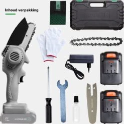 Mardin Mini Kettingzaag - Snoeizaag - Kettingzaag - Kettingzaag Electrisch Met 2 Accu - Inclusief Koffer - 1 Extra Accu - Grijs -Tuingereedschap Winkel 1200x1193
