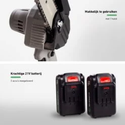 Mardin Mini Kettingzaag - Snoeizaag - Kettingzaag - Kettingzaag Electrisch Met 2 Accu - Inclusief Koffer - 1 Extra Accu - Grijs -Tuingereedschap Winkel 1200x1200 12