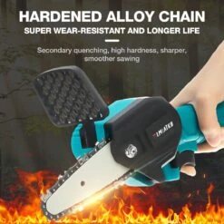 Merkloos Mini Accu Kettingzaag - 4 Inch Elektrische Boomzaag - Handkettingzaag - Met 2 Accu En 1 Oplader - Voor Tuinboom Ranch Bomen Snijden Hout- Blauw -Tuingereedschap Winkel 1200x1200 177