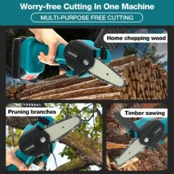 Merkloos Mini Accu Kettingzaag - 4 Inch Elektrische Boomzaag - Handkettingzaag - Met 2 Accu En 1 Oplader - Voor Tuinboom Ranch Bomen Snijden Hout- Blauw -Tuingereedschap Winkel 1200x1200 178