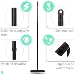 CLEANLY® Rubberen Bezem Met Vloerwisser - Kappersbezem - Zachte Bezem Binnen & Buiten - Vloertrekker Met Steel - 68-150 Cm 19 CLEANLY® Rubberen Bezem Met Vloerwisser - Kappersbezem - Zachte Bezem Binnen & Buiten - Vloertrekker Met Steel - 68-150 Cm -Tuingereedschap Winkel 1200x1200 221