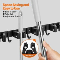 BOTC Bezemhouder - 5 Houders 6 Haken - Gereedschapshouder - Zeflklevend - Bezem Ophangsysteem - Ophanghaken - Tuingereedschap -Tuingereedschap Winkel 1200x1200 227