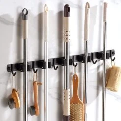 BOTC Bezemhouder - 5 Houders 6 Haken - Gereedschapshouder - Zeflklevend - Bezem Ophangsysteem - Ophanghaken - Tuingereedschap -Tuingereedschap Winkel 1200x1200 228