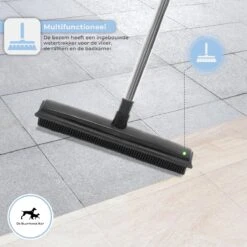 2 In 1 Rubberen Bezem – Bezem Binnen & Buiten – Vloerwisser Met Steel - Met Huisdierhaar Verwijderaar - Vloertrekker – Veger - Extra Lang 160cm -Tuingereedschap Winkel 1200x1200 247