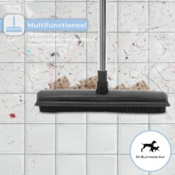 2 In 1 Rubberen Bezem – Bezem Binnen & Buiten – Vloerwisser Met Steel - Met Huisdierhaar Verwijderaar - Vloertrekker – Veger - Extra Lang 160cm -Tuingereedschap Winkel 1200x1200 250