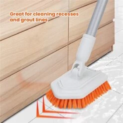 Merkloos Vloerschrobber - Bad Tegel Borstel Scrubber - Met 107cm Verstelbaar Lange - Voor Reiniging Badkamer Keuken Keramische Tegel - Oranje -Moederdag Cadeautje -Tuingereedschap Winkel 1200x1200 296