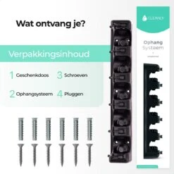 CLEANLY® Bezemhouder - Ophangsysteem Voor Tuingereedschap - Bezem Ophangsysteem - Gereedschapshouder Met Ophanghaken - ABS -Tuingereedschap Winkel 1200x1200 340