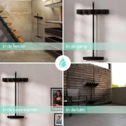 CLEANLY® Bezemhouder - Ophangsysteem Voor Tuingereedschap - Bezem Ophangsysteem - Gereedschapshouder Met Ophanghaken - ABS -Tuingereedschap Winkel 1200x1200 344