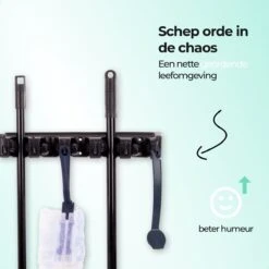 CLEANLY® Bezemhouder - Ophangsysteem Voor Tuingereedschap - Bezem Ophangsysteem - Gereedschapshouder Met Ophanghaken - ABS -Tuingereedschap Winkel 1200x1200 345
