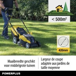 Powerplus POWXG6281 Elektrische Grasmaaier - Grasmachine Voor Middelgrote En Grote Tuin - 2000W - Maaibreedte 420mm - Verstelbare Maaihoogte - Mulching Functie - Incl. 40L Opvangbak -Tuingereedschap Winkel 1200x1200 357
