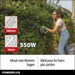 Powerplus POWEG40100 Elektrische Heggenschaar - 550W - Snoeien En Knippen - Zwaardlengte 560mm - Mesafstand 16mm - Haagschaar Voor Tuinonderhoud -Tuingereedschap Winkel 1200x1200 620