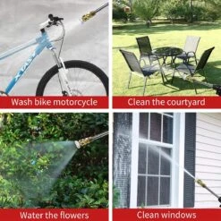 Merkloos Elektrische Accu-Hogedrukreiniger - 1.2mpa - Multifunctioneel Mondstuk - Draagbaar Oplaadbaar Snoerloos - Reinigingsspuitpistool - Met Rijke Accessoires - Voor Auto, Tuin, Terras, Raam - Zwart -Tuingereedschap Winkel 1200x1200 687