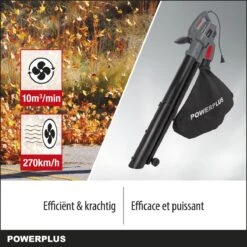 Powerplus POWEG9013 Elektrische Bladblazer - Bladzuiger En -versnipperaar - 3300W - Blazen - Zuigen - Versnipperen - Incl. 40L Opvangzak -Tuingereedschap Winkel 1200x1200 772
