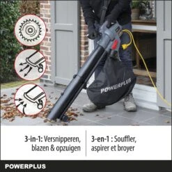 Powerplus POWEG9013 Elektrische Bladblazer - Bladzuiger En -versnipperaar - 3300W - Blazen - Zuigen - Versnipperen - Incl. 40L Opvangzak -Tuingereedschap Winkel 1200x1200 774