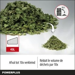 Powerplus POWEG9013 Elektrische Bladblazer - Bladzuiger En -versnipperaar - 3300W - Blazen - Zuigen - Versnipperen - Incl. 40L Opvangzak -Tuingereedschap Winkel 1200x1200 775