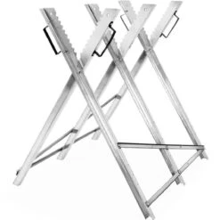 Merkloos Monzana Zaagbok - Metaal Opvouwbaar 83x81x88cm - Zilver -Tuingereedschap Winkel 1200x1200 83