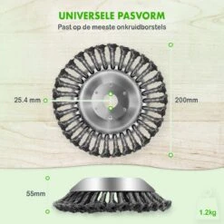 Merkloos SlimShop Onkruidborstel - Bosmaaier Grastrimmer - Onkruid - Onkruidkrabber - Voegenborstel - Onkruidverwijderaar - Max 10.000 Toerental P/m - 20CM -Tuingereedschap Winkel 1200x1200 853