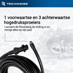 Techweise - Rioolslang Voor Kärcher K2 T/m K7 - 15M - Met Voorwaartse Hogedruksproeiers -Tuingereedschap Winkel 1200x1200 864