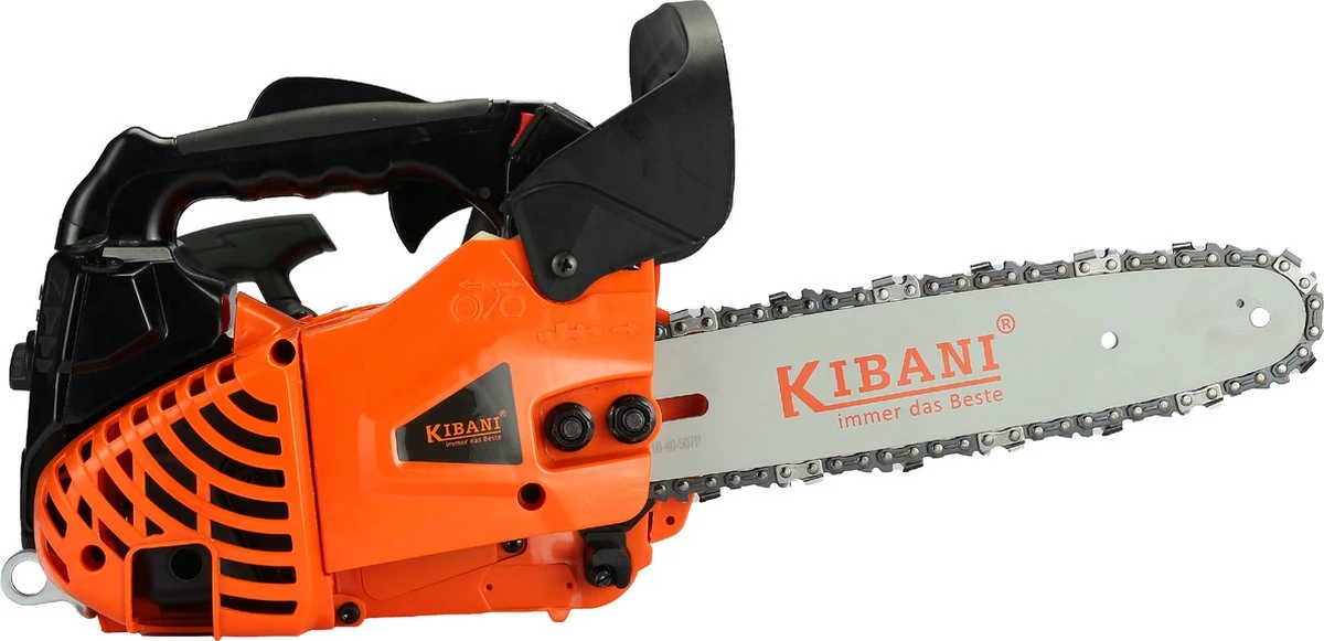 Kibani Kettingzaag Benzine - 25.4 Cc / 1 Pk 2-takt Motor - Incl. Extra Ketting - Zwaardlengte 25 Cm / 10 Inch – Easy-Startsysteem - Snoeizaag 3 Kibani Kettingzaag Benzine - 25.4 Cc / 1 Pk 2-takt Motor - Incl. Extra Ketting - Zwaardlengte 25 Cm / 10 Inch – Easy-Startsysteem - Snoeizaag - Afbeelding 3
