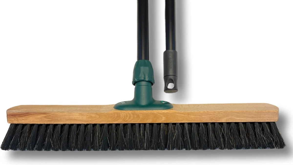MAUS Classic Bezem Binnen 50cm - Zachte Paardenhaar Zaalveger Van Hout Met Steel - Made In EU -zeer Robuust 1 MAUS Classic Bezem Binnen 50cm - Zachte Paardenhaar Zaalveger Van Hout Met Steel - Made In EU -zeer Robuust