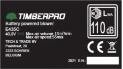 TIMBERPRO - Bladblazer Elektrisch 40V, ZEER Krachtig (incl. 4A Batterij En Incl. Lader) -Tuingereedschap Winkel 1200x676 3